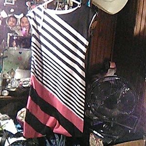 Black pink and white dress